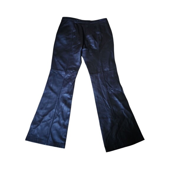 Industry Y2K Mid-Rise Soft Leather Flare Pants Womens 10 Brown Dark Academia - Picture 4 of 8